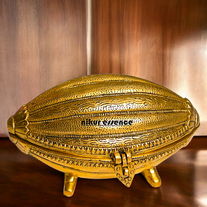 Pure Brass Shell Shape Box with Stand - 5 inches Nikuressence