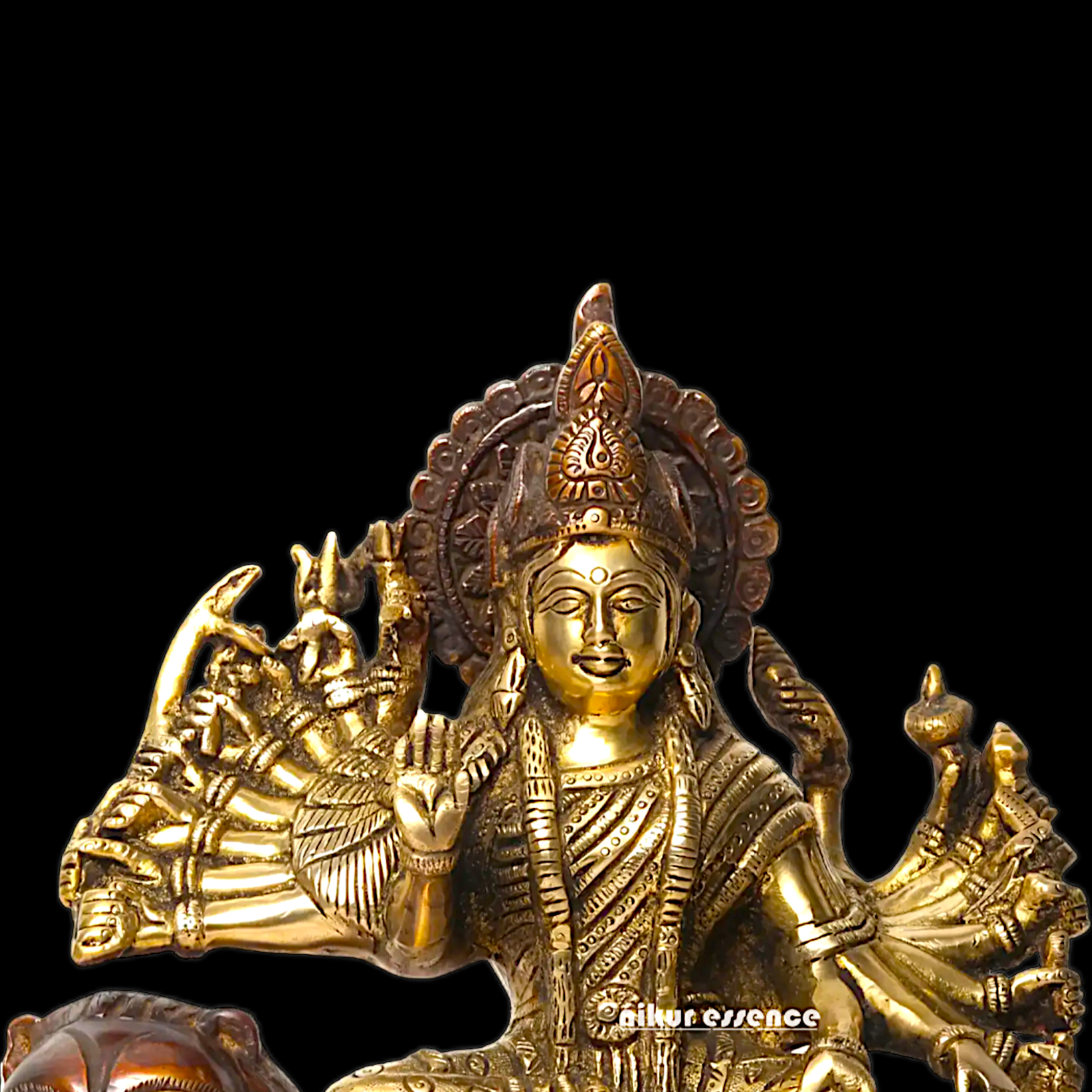 Online Brass Durga Maa Devi Sitting on Lion- 29 cm Nikuressence