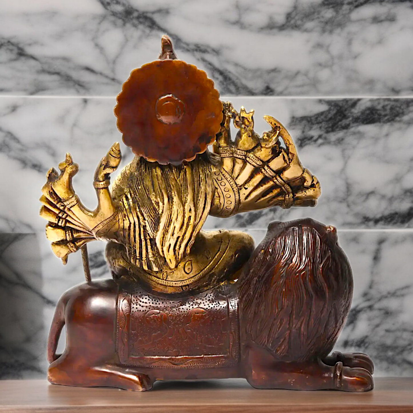 Online Brass Durga Maa Devi Sitting on Lion- 29 cm Nikuressence