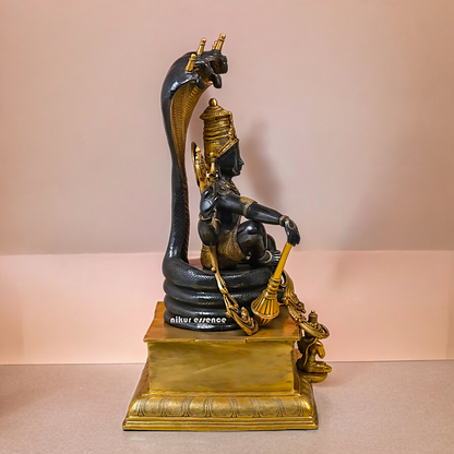 Online Brass Vishnu Sitting on Sheshnag Statue - 28 inches Nikuressence