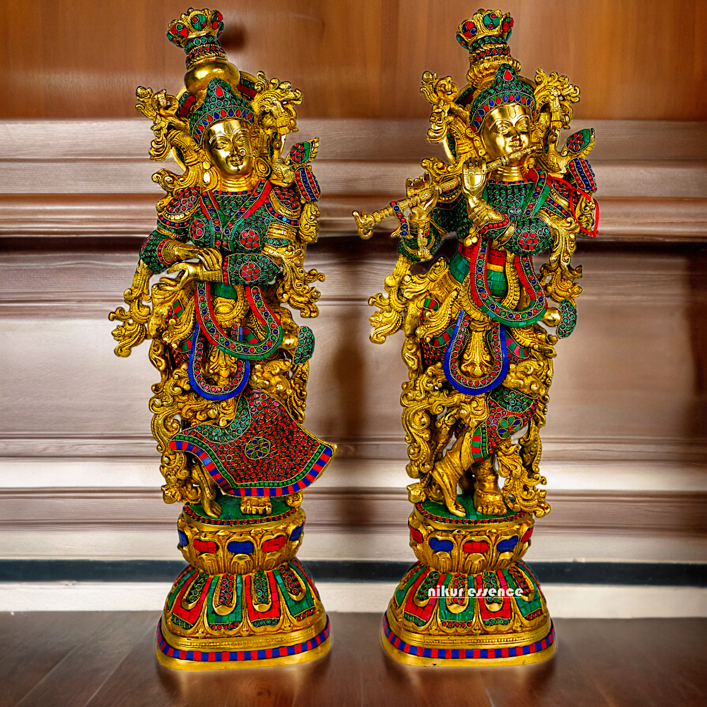 Shop Brass Radha Krishna Standing with Playing Flute Idol - 30 inches Nikuressence