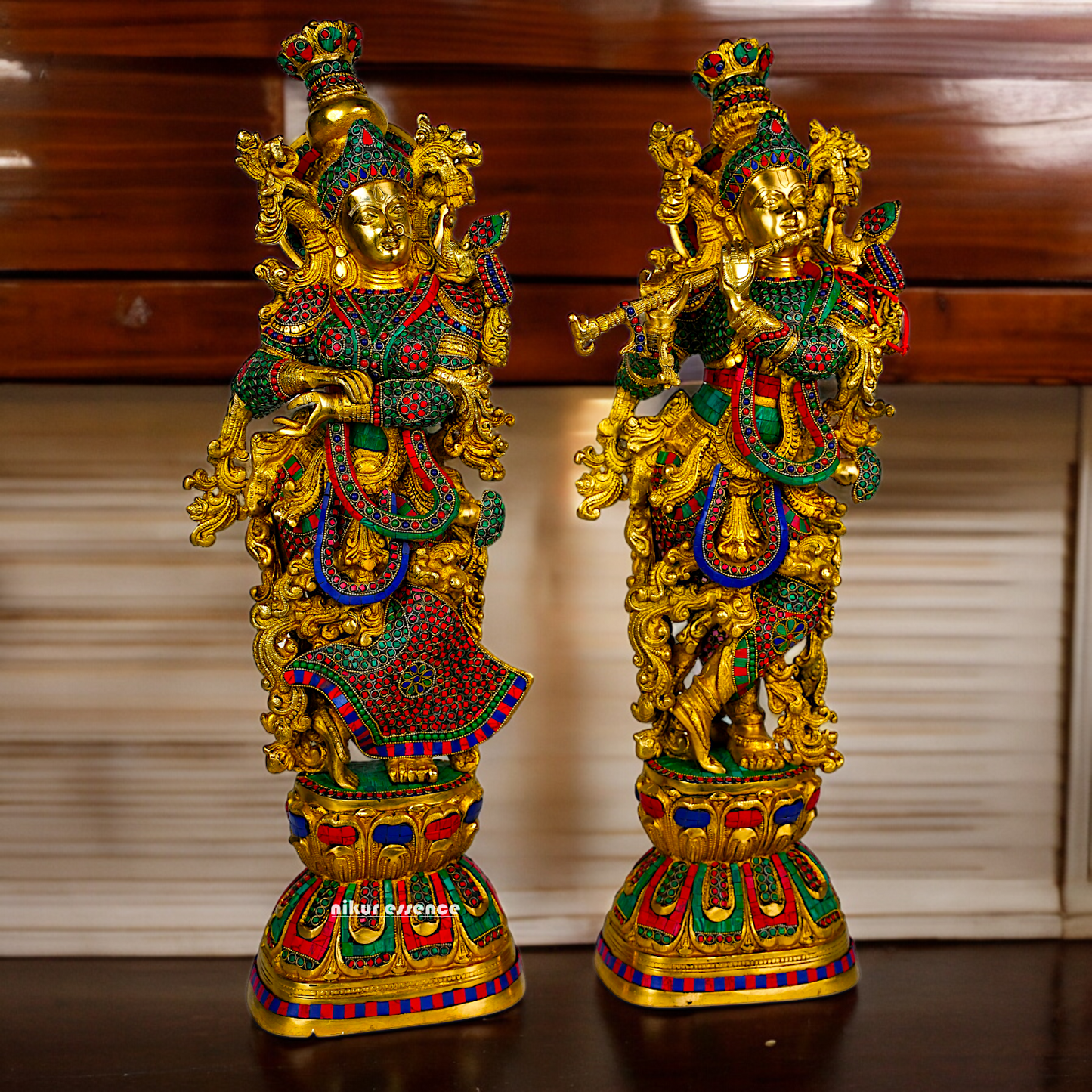 Shop Brass Radha Krishna Standing with Playing Flute Idol - 30 inches Nikuressence