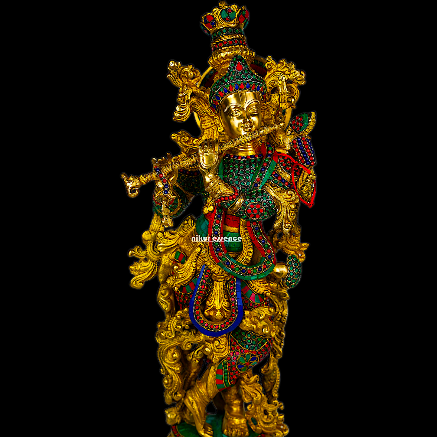 Shop Brass Radha Krishna Standing with Playing Flute Idol - 30 inches Nikuressence