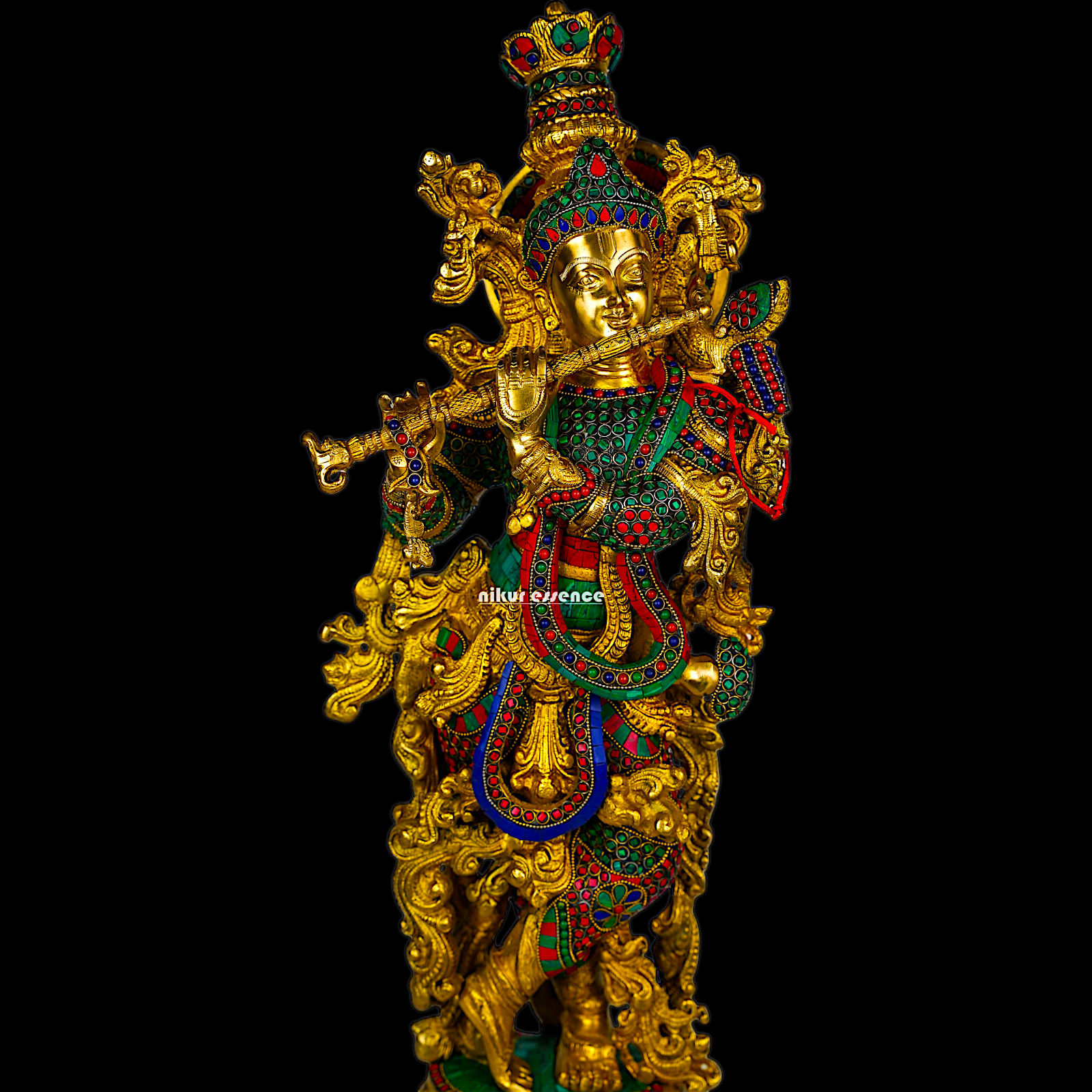 Shop Brass Radha Krishna Standing with Playing Flute Idol - 30 inches Nikuressence