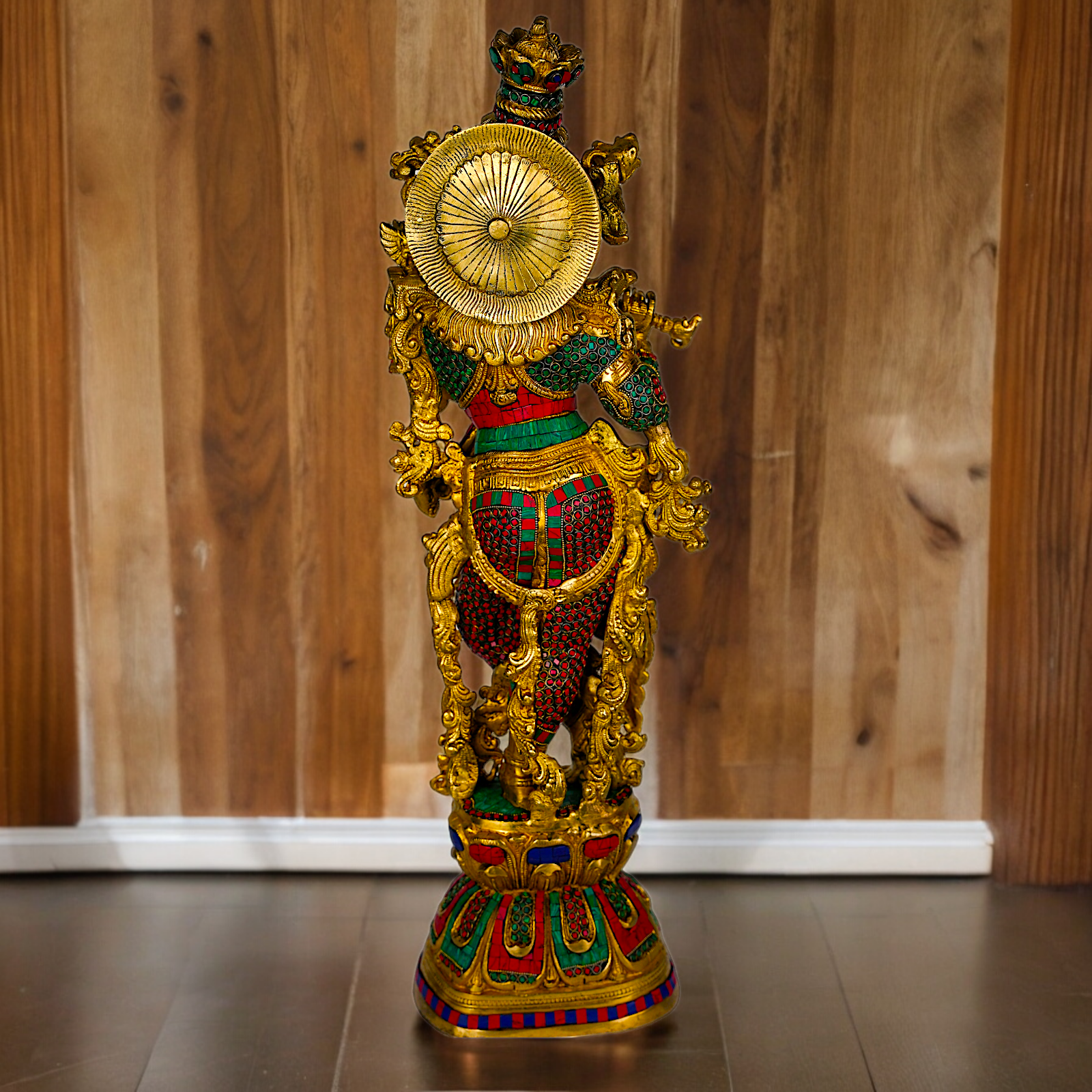 Shop Brass Radha Krishna Standing with Playing Flute Idol - 30 inches Nikuressence