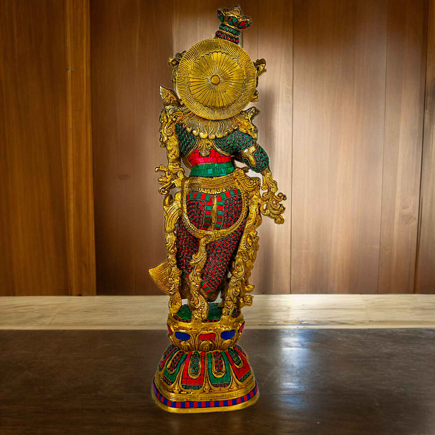 Shop Brass Radha Krishna Standing with Playing Flute Idol - 30 inches Nikuressence