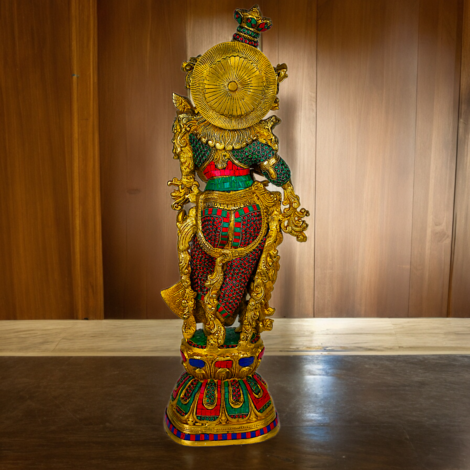 Shop Brass Radha Krishna Standing with Playing Flute Idol - 30 inches Nikuressence