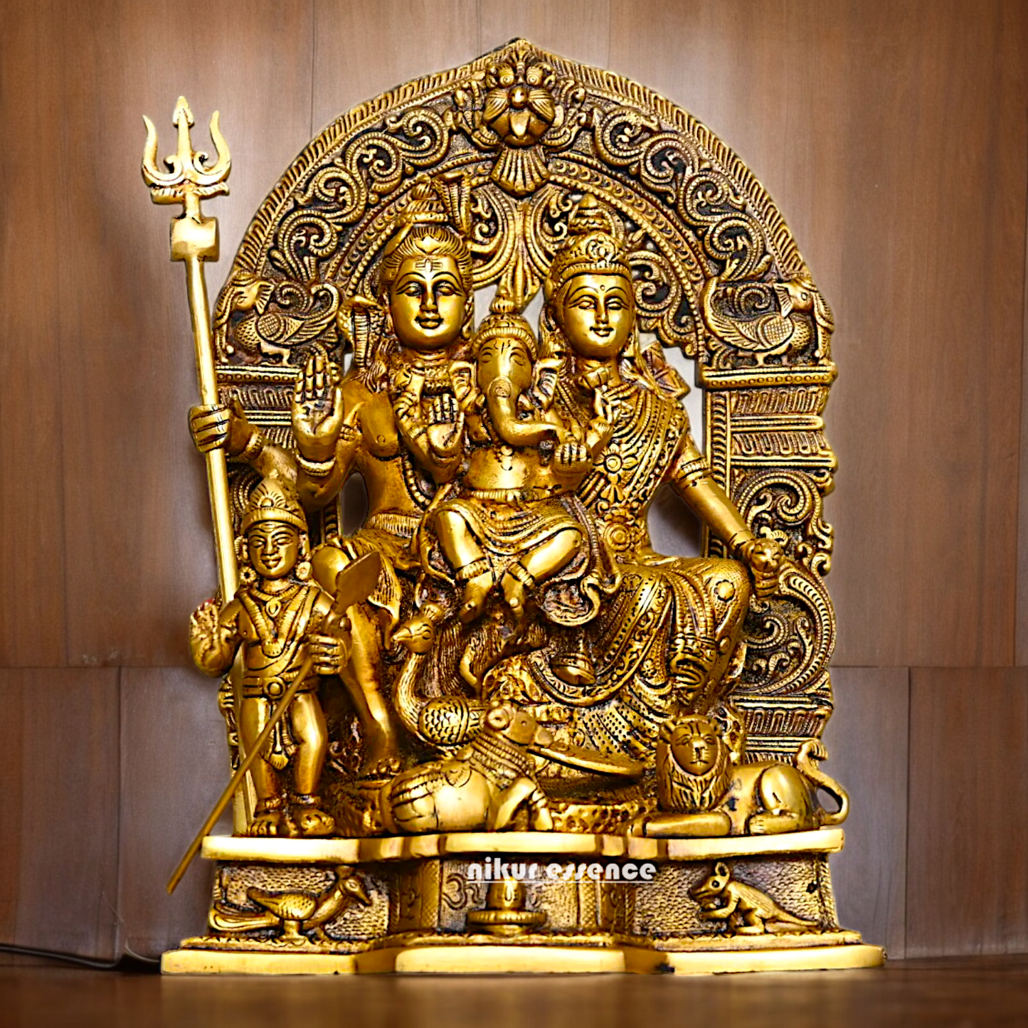 Buy Pure Brass Shiva Parivar Idol - 11 inches Nikuressence