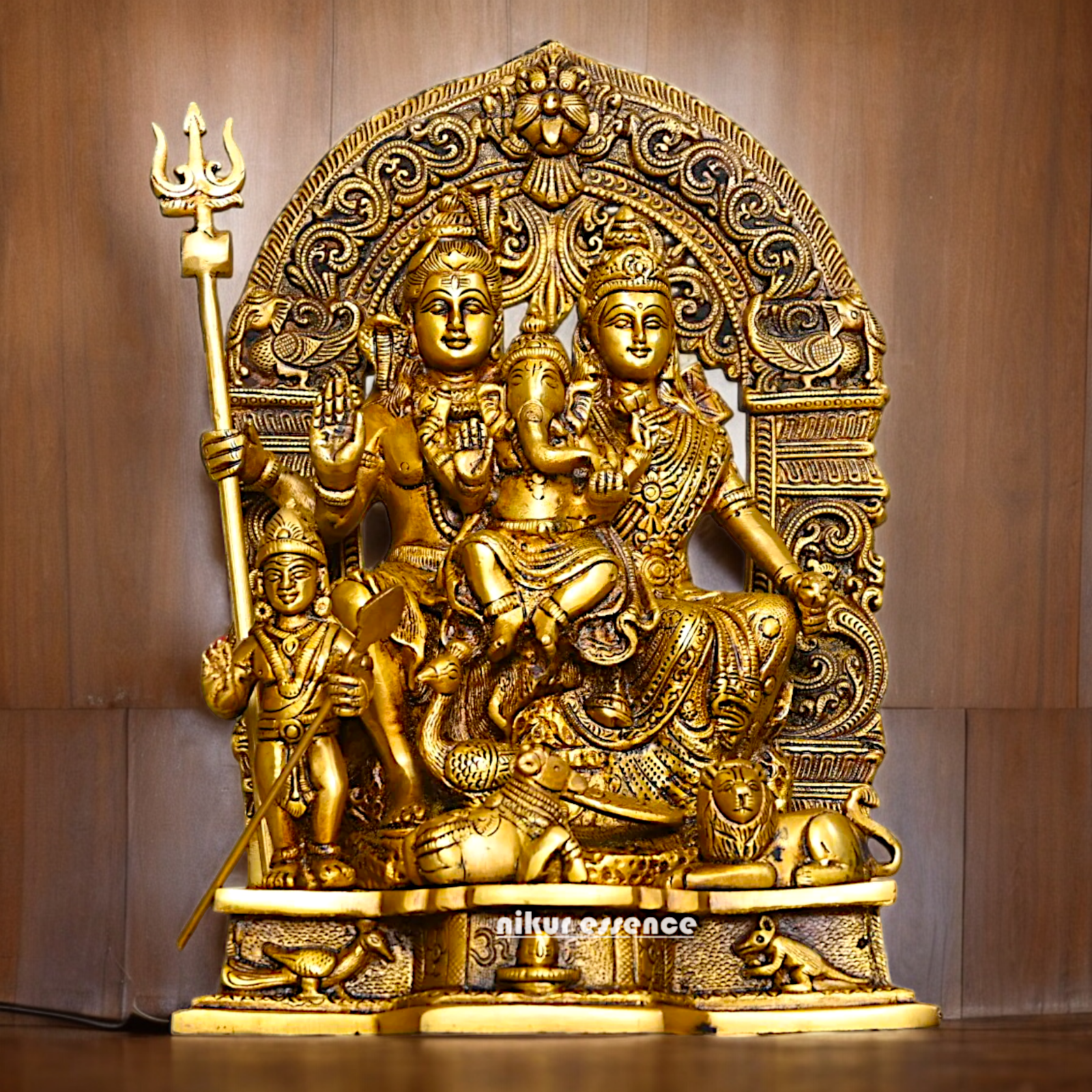 Buy Pure Brass Shiva Parivar Idol - 11 inches Nikuressence