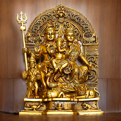 Buy Pure Brass Shiva Parivar Idol - 11 inches Nikuressence
