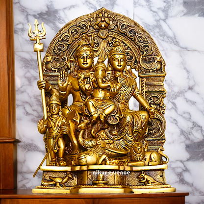 Buy Pure Brass Shiva Parivar Idol - 11 inches Nikuressence