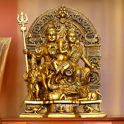 Buy Pure Brass Shiva Parivar Idol - 11 inches Nikuressence
