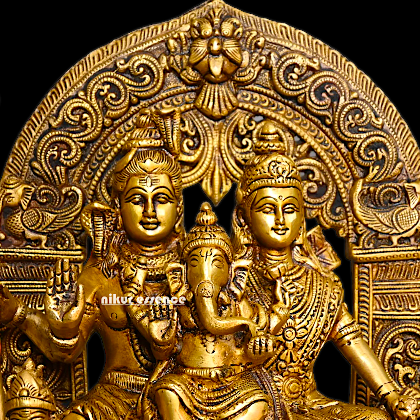 Buy Pure Brass Shiva Parivar Idol - 11 inches Nikuressence