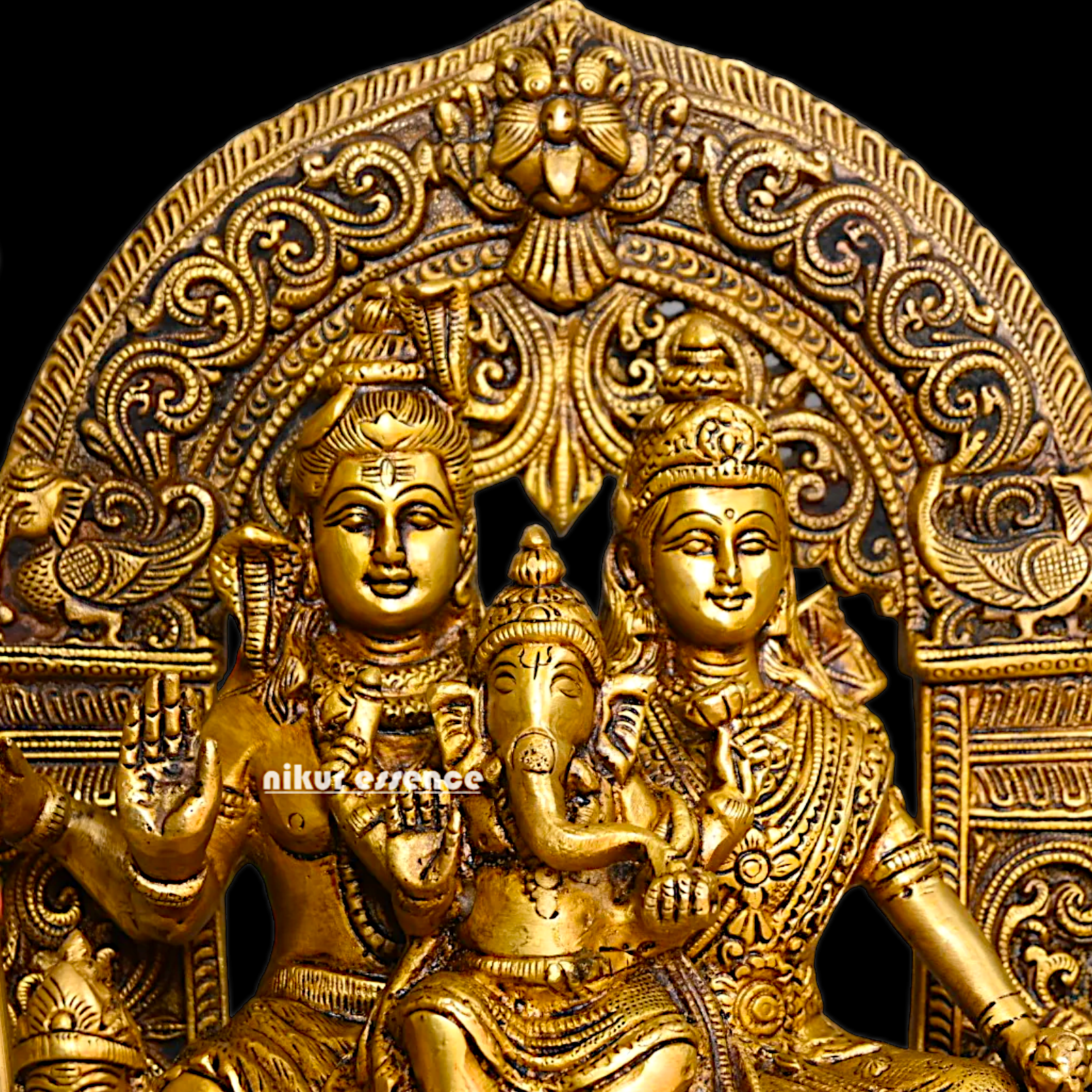 Buy Pure Brass Shiva Parivar Idol - 11 inches Nikuressence