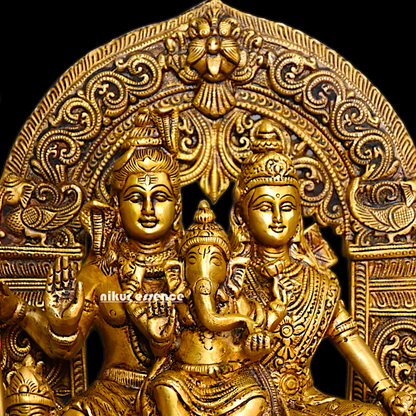Buy Pure Brass Shiva Parivar Idol - 11 inches Nikuressence