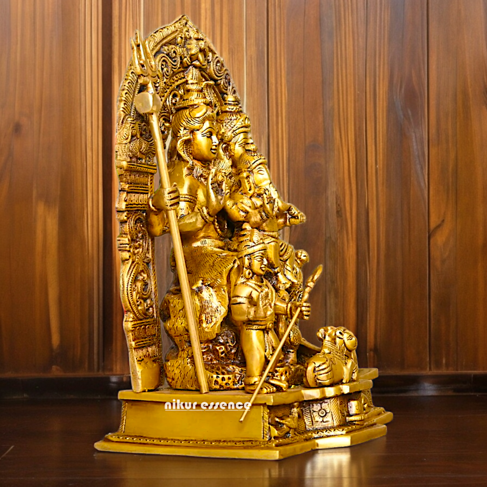 Buy Pure Brass Shiva Parivar Idol - 11 inches Nikuressence