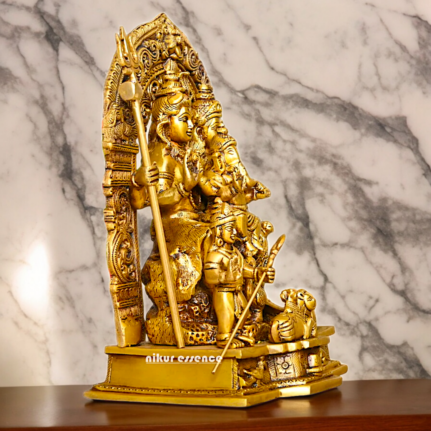 Buy Pure Brass Shiva Parivar Idol - 11 inches Nikuressence