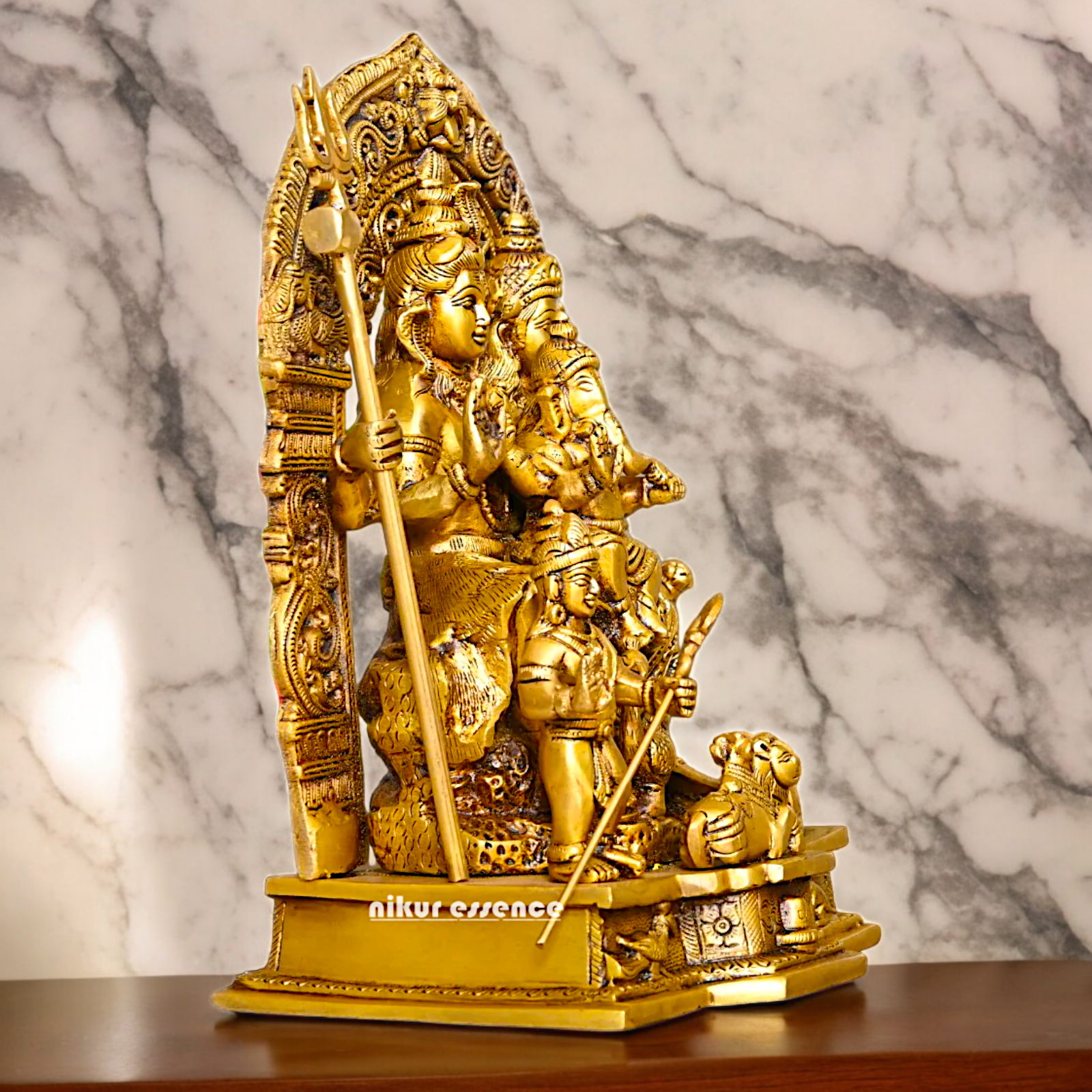 Buy Pure Brass Shiva Parivar Idol - 11 inches Nikuressence