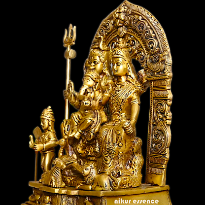 Buy Pure Brass Shiva Parivar Idol - 11 inches Nikuressence