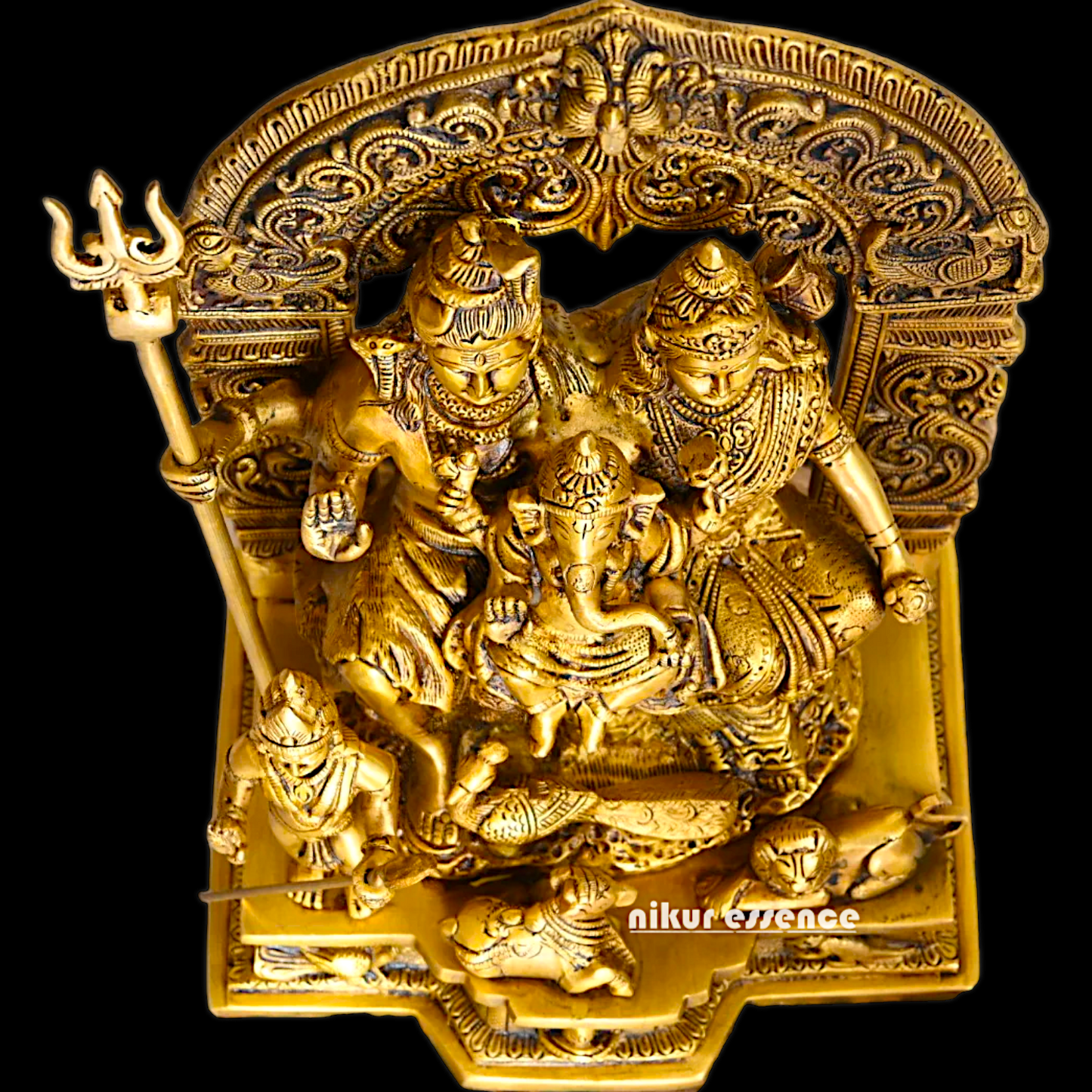 Buy Pure Brass Shiva Parivar Idol - 11 inches Nikuressence