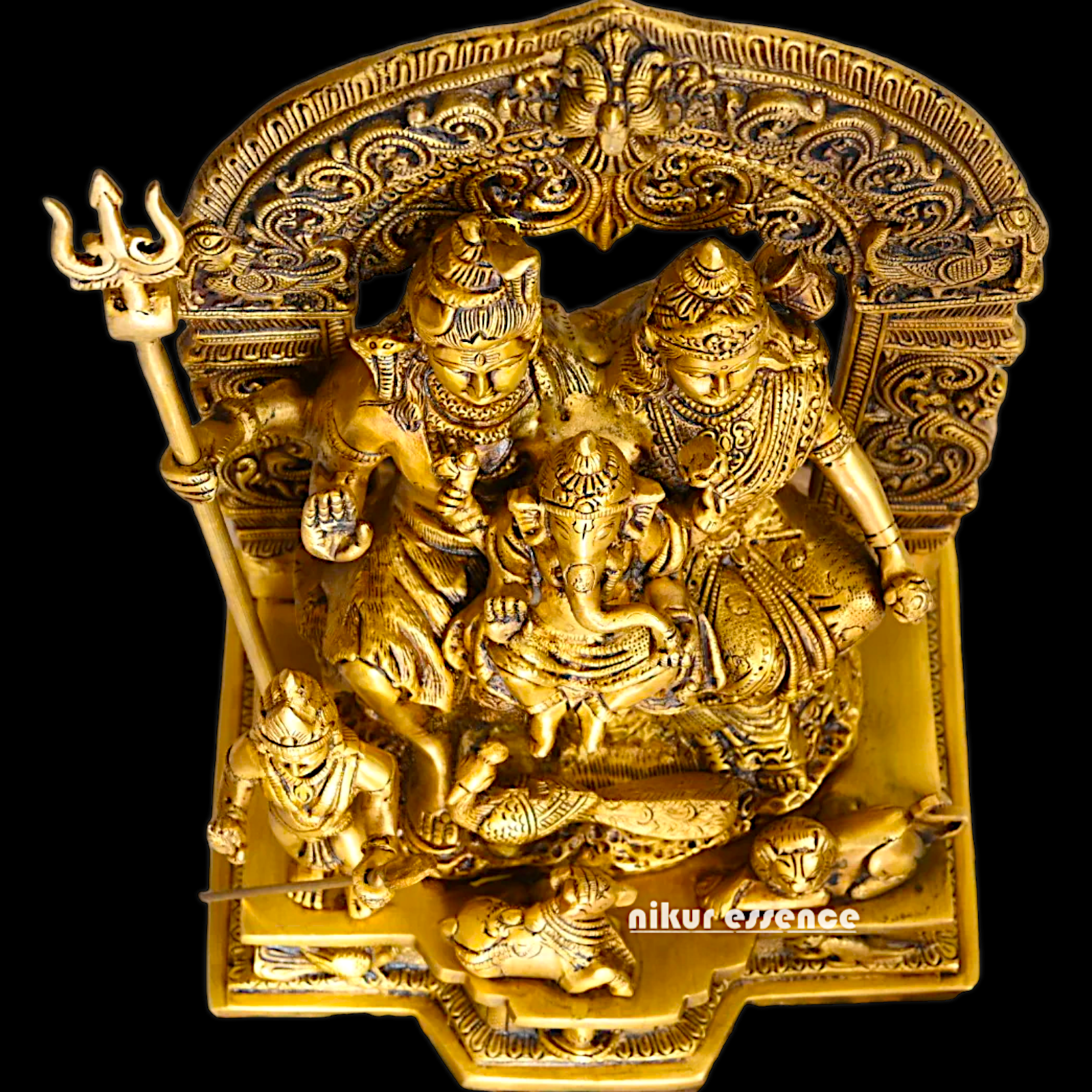 Buy Pure Brass Shiva Parivar Idol - 11 inches Nikuressence