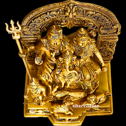 Buy Pure Brass Shiva Parivar Idol - 11 inches Nikuressence
