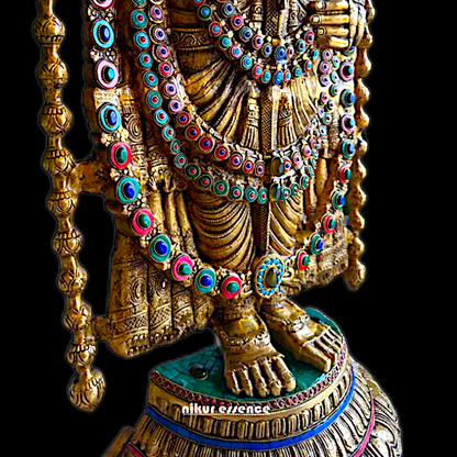 Large Tirupati Balaji Brass with Stone Work Idol - 46 inches Nikuressence