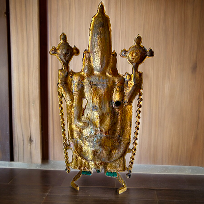 Large Tirupati Balaji Brass with Stone Work Idol - 46 inches Nikuressence
