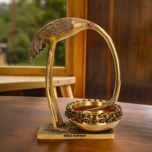 Buy Online Pure brass swan urli - 33 cm Nikuressence