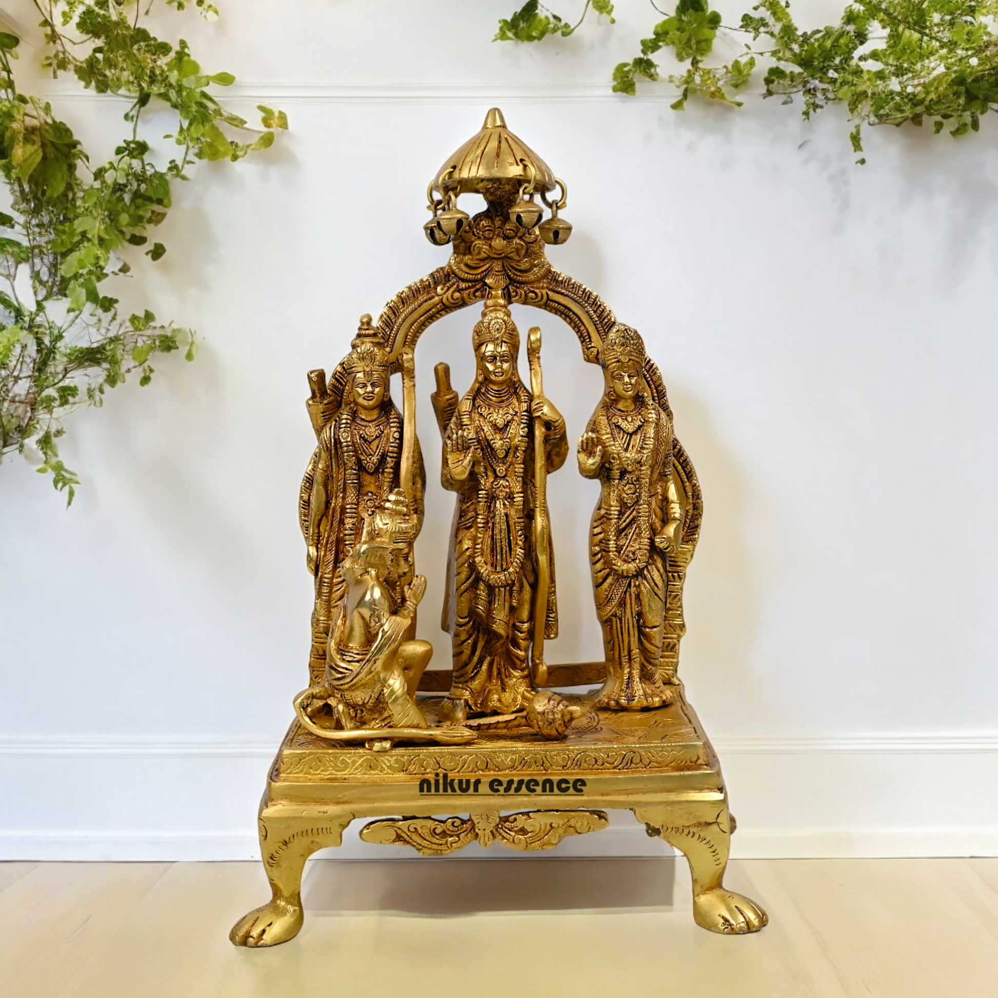 Solid Ram Darbar idol Ram ji Laxman ji Sita ji Hanuman ji idol - 14 inches Nikuressence