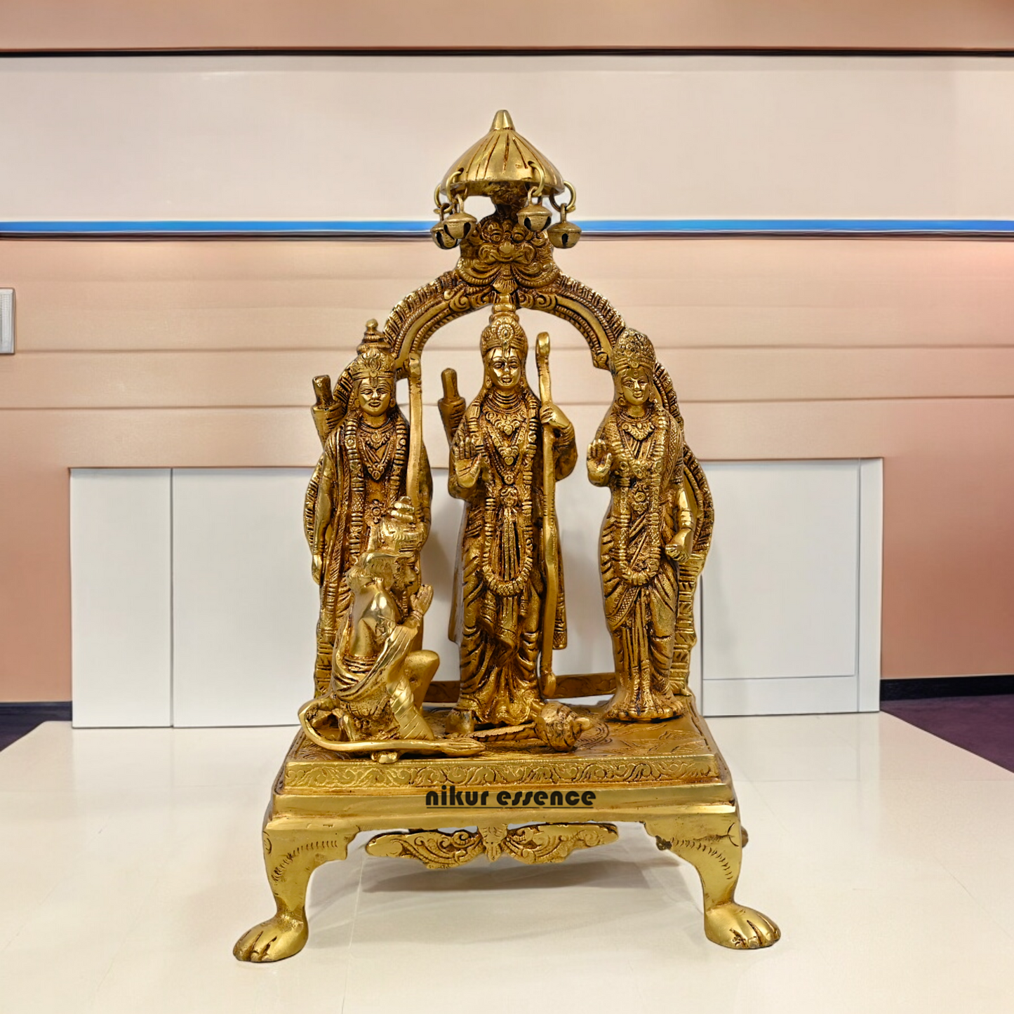 Solid Ram Darbar idol Ram ji Laxman ji Sita ji Hanuman ji idol - 14 inches Nikuressence