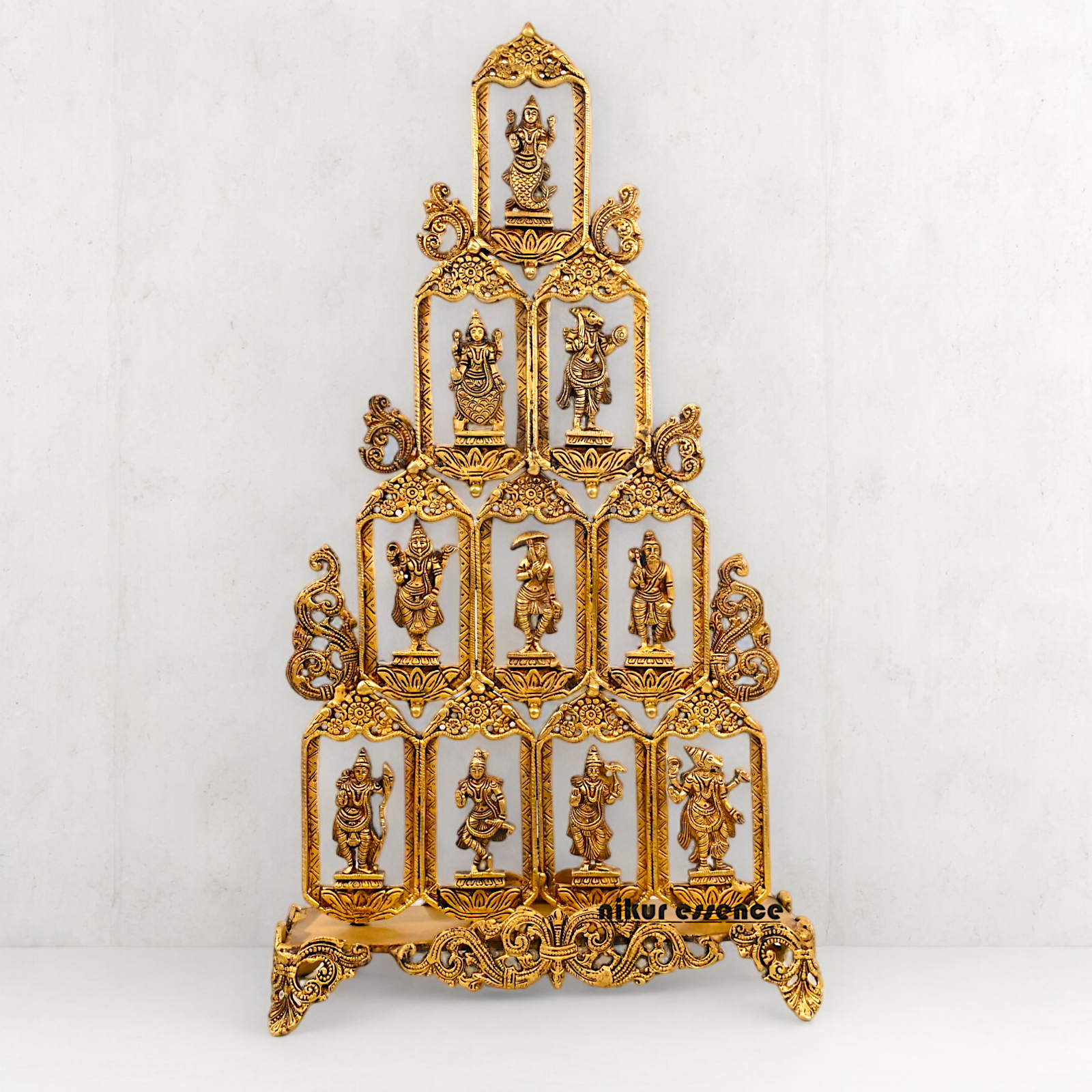 Solid Brass Dashavatar of Vishnu Hanging Statue - 27 inches Nikuressence