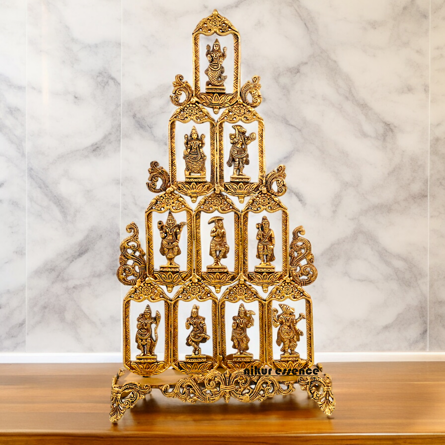 Solid Brass Dashavatar of Vishnu Hanging Statue - 27 inches Nikuressence