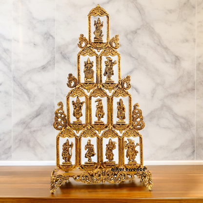 Solid Brass Dashavatar of Vishnu Hanging Statue - 27 inches Nikuressence