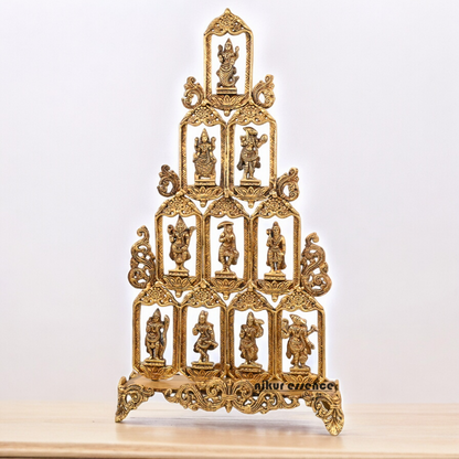 Solid Brass Dashavatar of Vishnu Hanging Statue - 27 inches Nikuressence