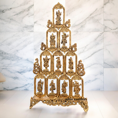 Solid Brass Dashavatar of Vishnu Hanging Statue - 27 inches Nikuressence