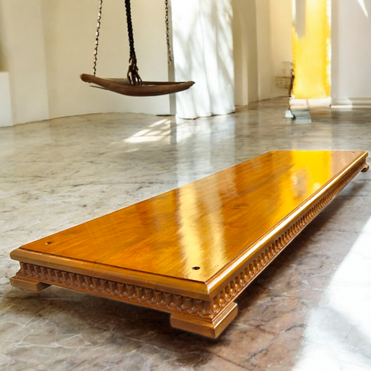 Exquisite Rosewood Wooden Swing (Oonjal/Jhula) – 5ft x 2ft with 7ft Brass Chains, 4 Elephants & 4 Peacocks – Traditional Elegance Nikuressence