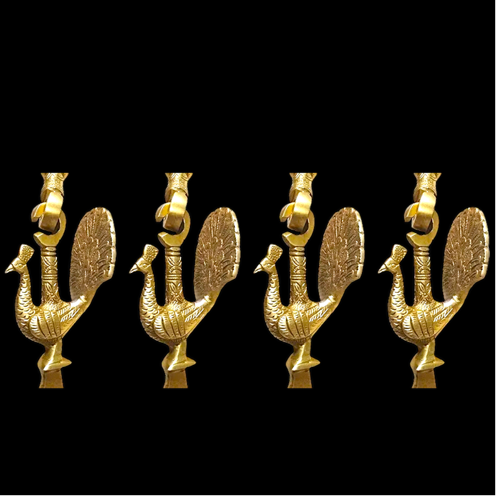 Nikur Essence Handcrafted Rosewood Swing Plank – 5ft Wooden Jhoola with 4 Brass Chains, Elephant & Peacock Carvings, Ceiling Hooks & Plank Joints Nikuressence