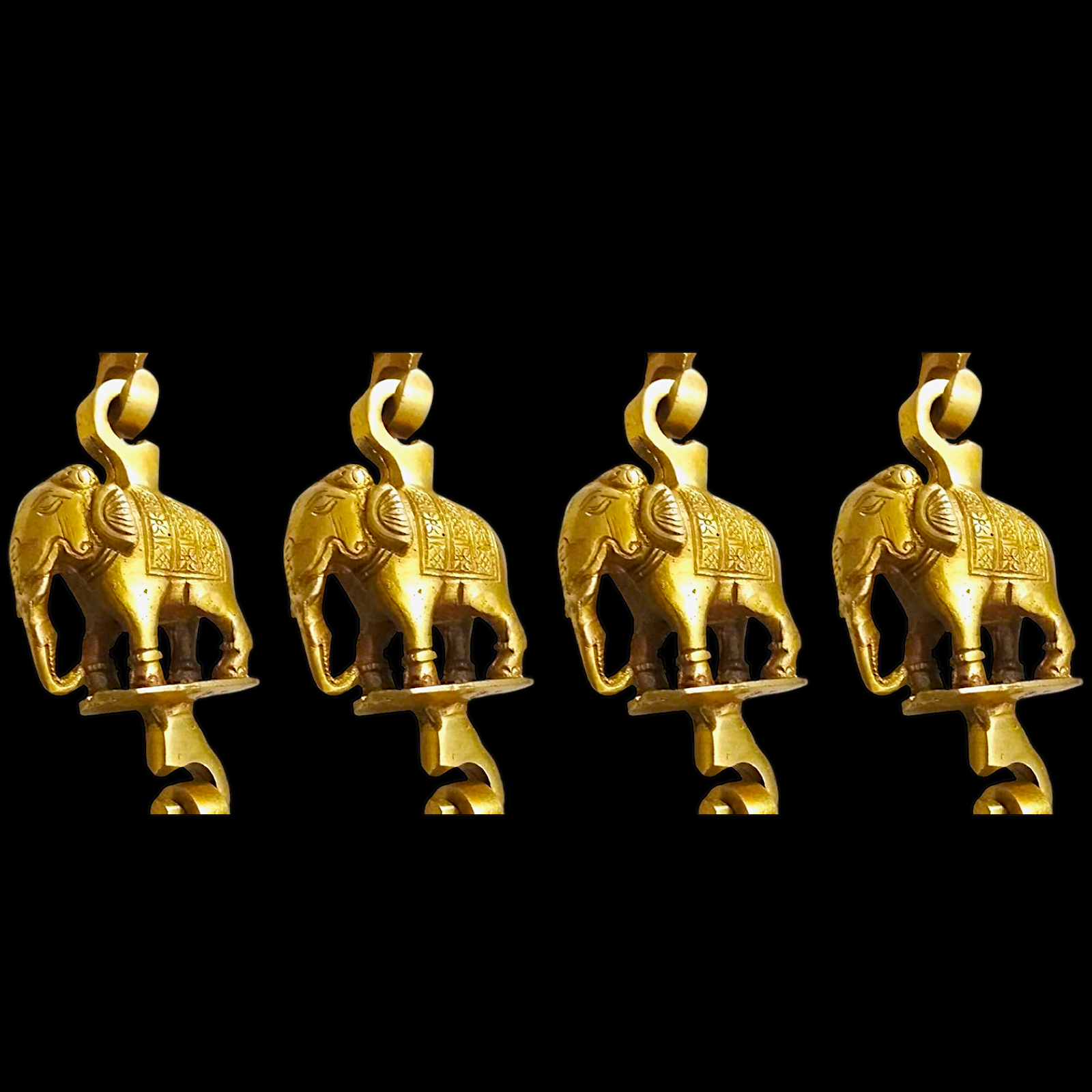 Handcrafted Teakwood Jhula – 4ft Traditional Wooden Swing with 7 feet Brass Chains with Elephant & Peacock Motifs-Nikur Essence Nikuressence