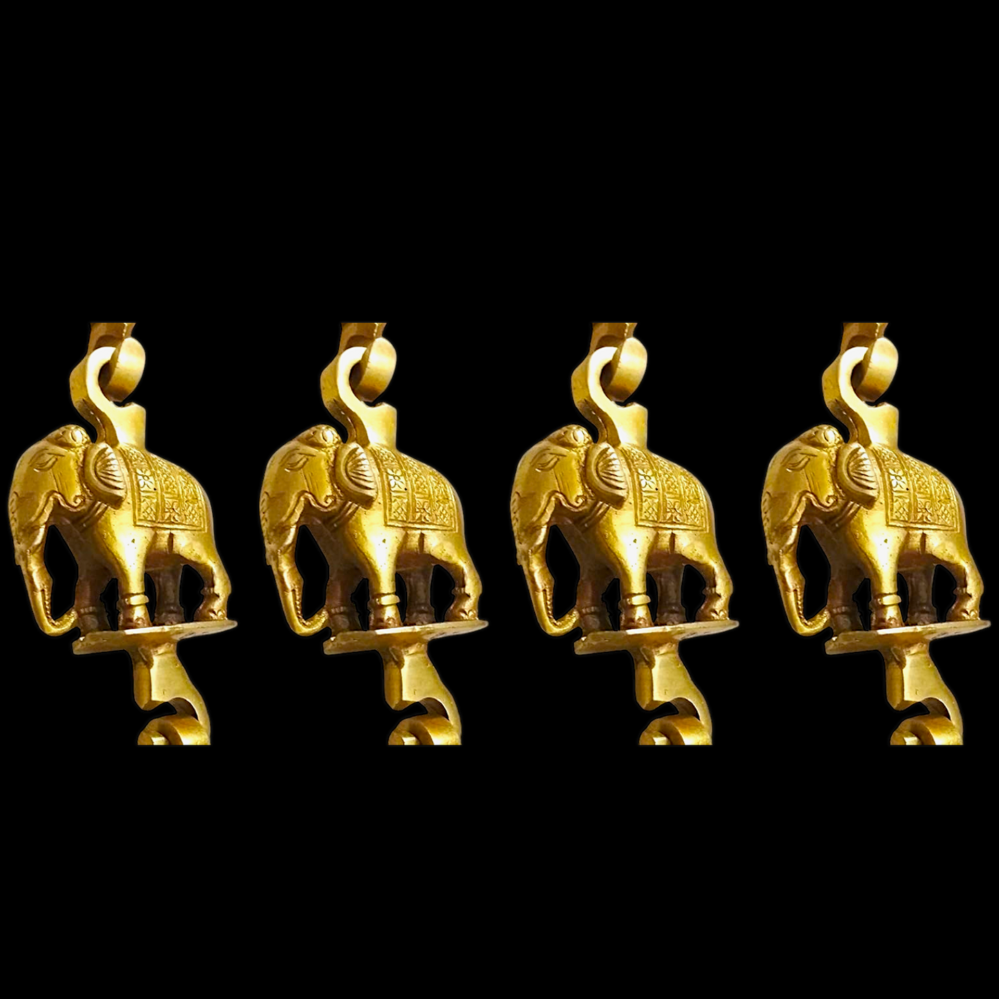 Nikur Essence Handcrafted Rosewood Swing Plank – 5ft Wooden Jhoola with 4 Brass Chains, Elephant & Peacock Carvings, Ceiling Hooks & Plank Joints Nikuressence