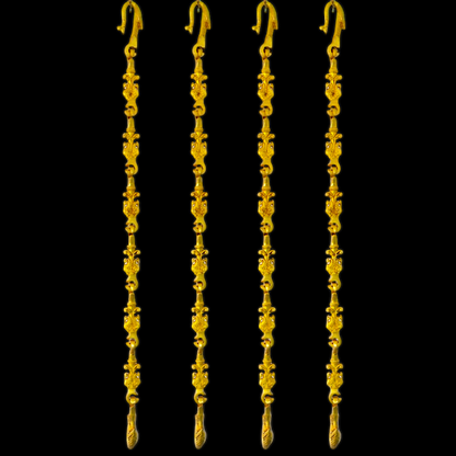 Handcrafted Carved Solid Rosewood Oonjal | 5ft Stylish Wooden Swing (60” x 24” x 6”) with Exquisite Rangoli Inlay & Artistic Carvings Nikuressence