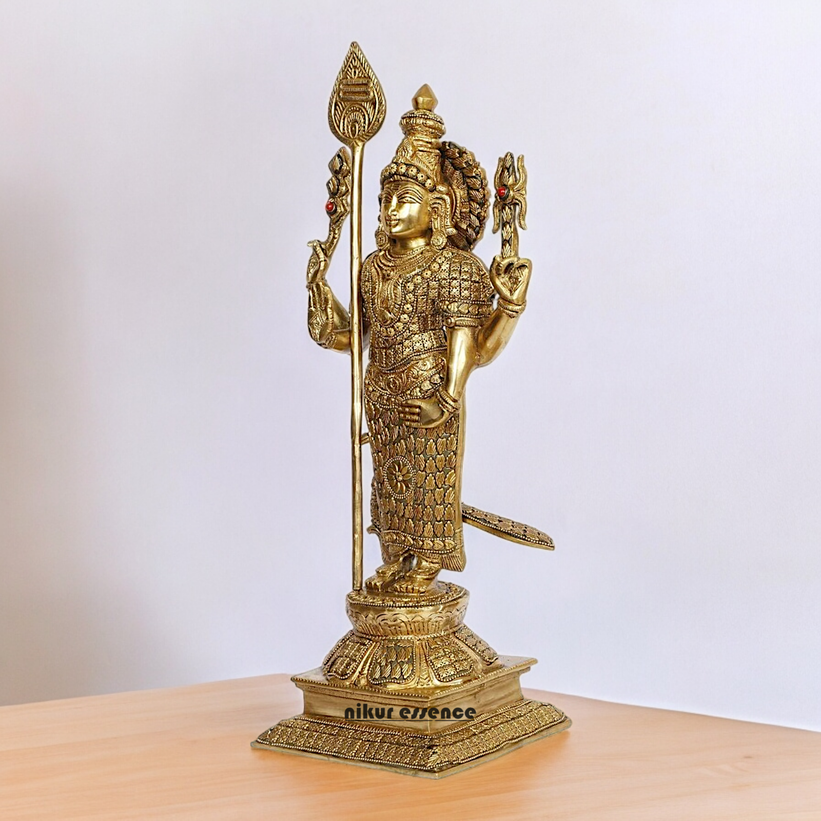Pure Braas Murugan Standing Idol - 18 Inches Nikuressence
