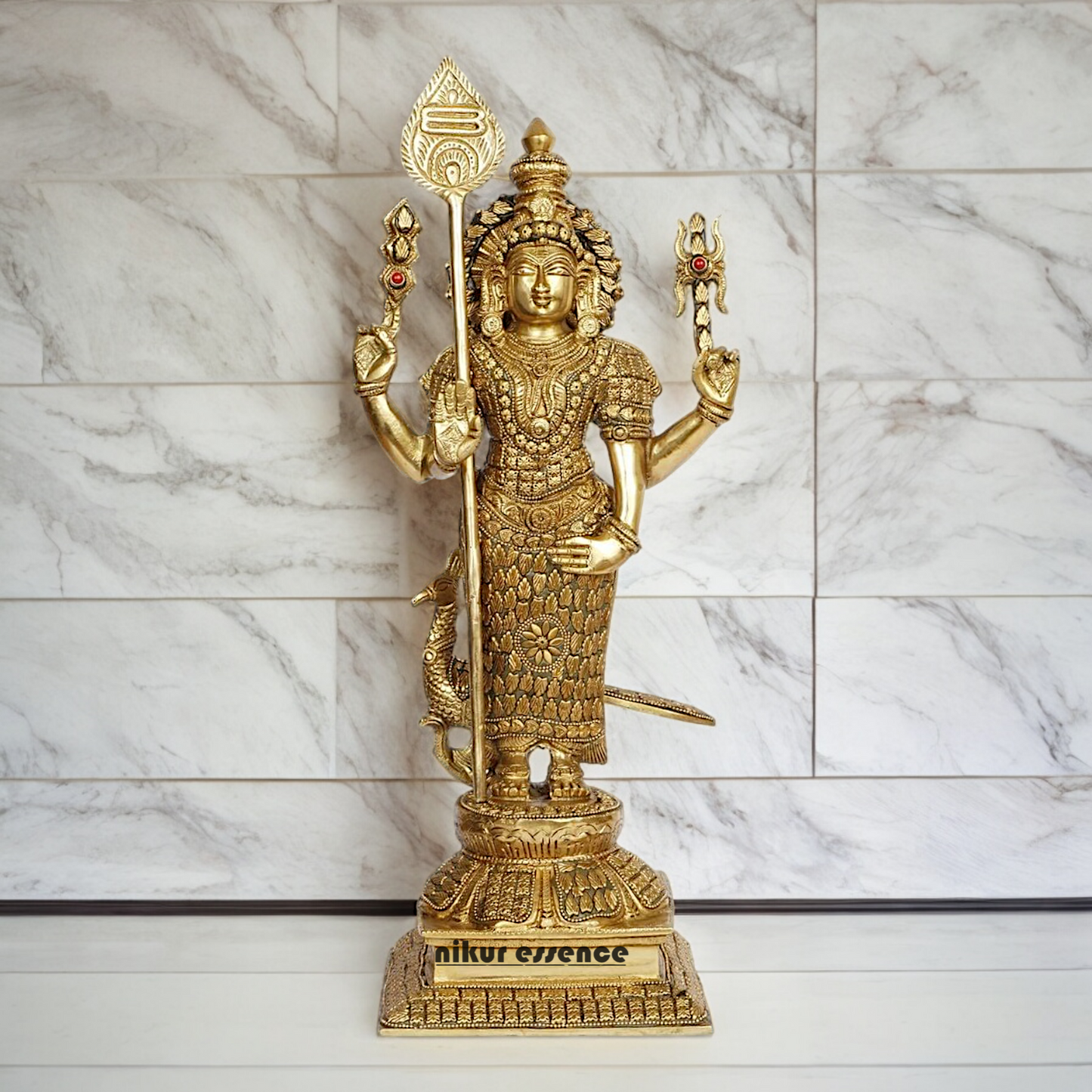 Pure Braas Murugan Standing Idol - 18 Inches Nikuressence