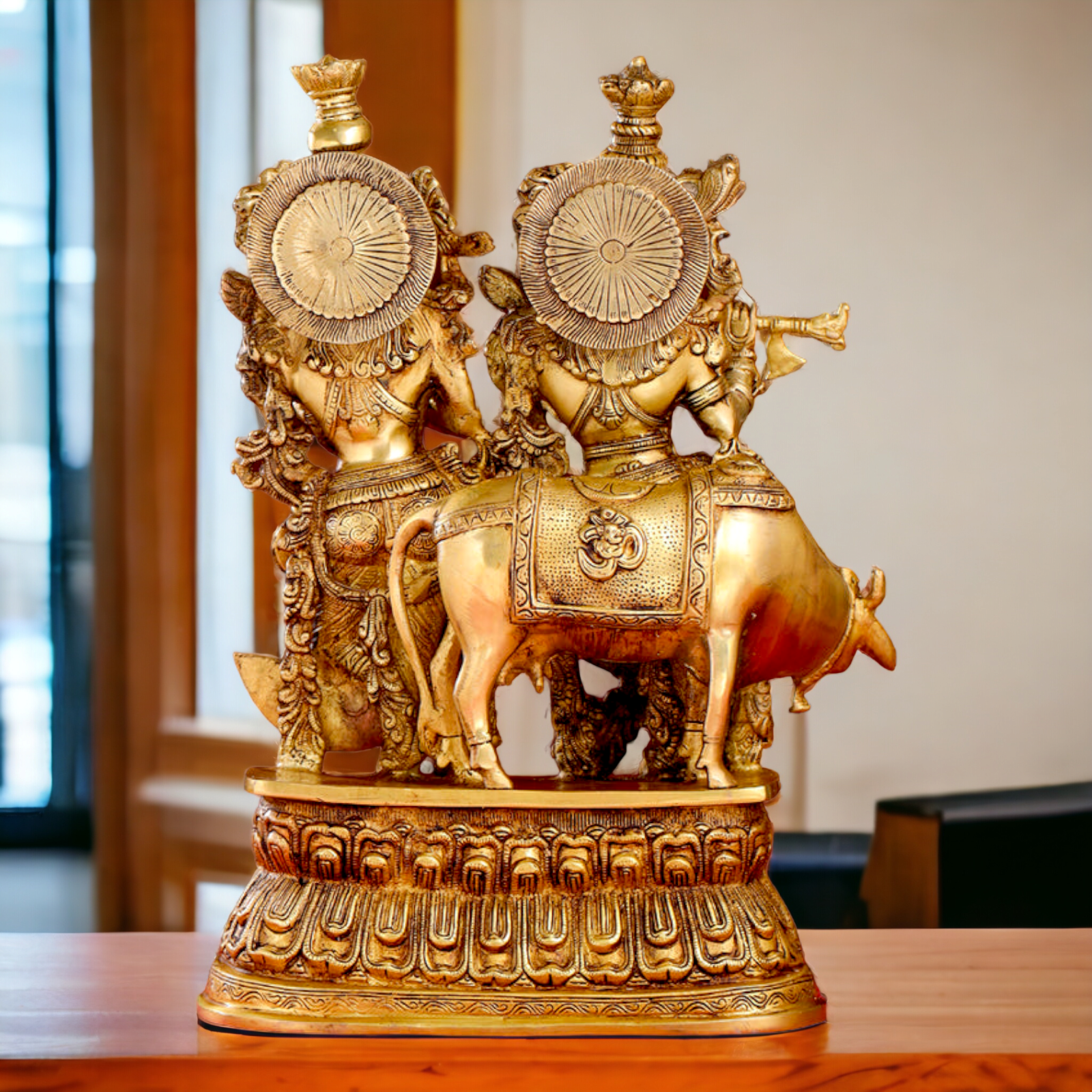 Buy Pure Brass Radha Krishna idol - 21 inches | Elegant Krishna Statue for Home Decor Nikuressence