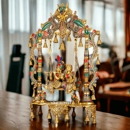 Buy Large Radha Krishna Swing | Buy Radha Krishna Jhula | 30 inch Nikuressence