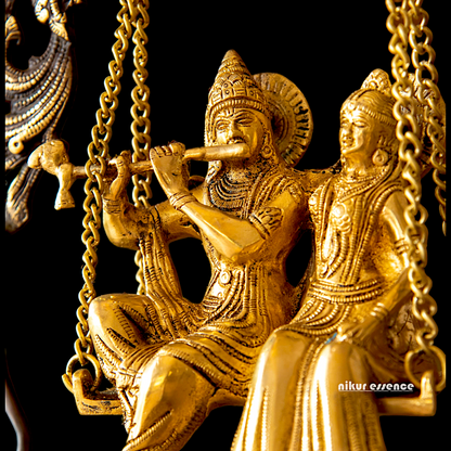 Buy Radha Krishna Urli with Swing Jhula Brass | Divine Home Decor & Spiritual Idol Nikuressence