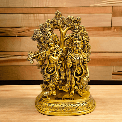 Buy Brass Hindu Radha Krishna Statue| 14 Inch Height- nikuressence Nikuressence