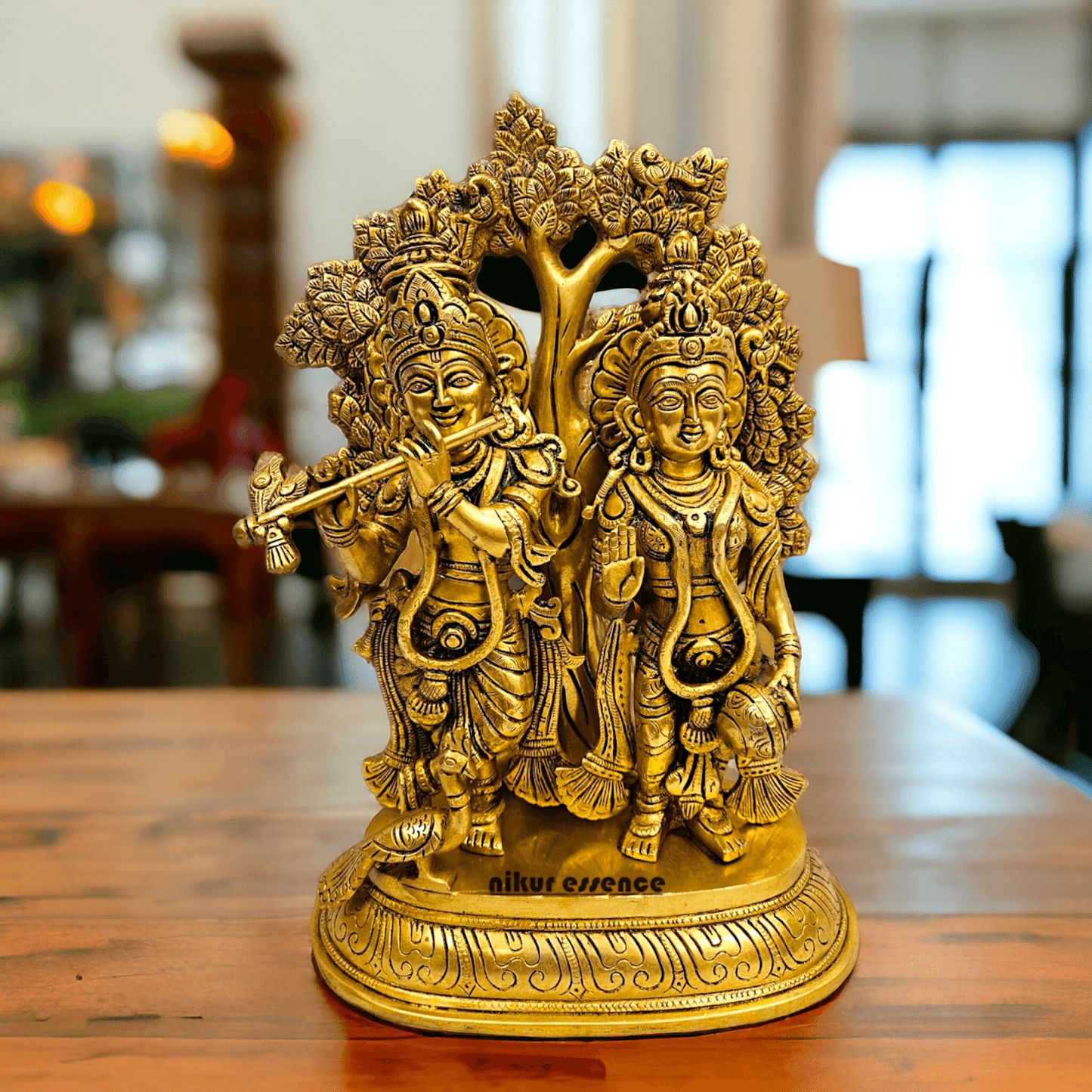 Buy Brass Hindu Radha Krishna Statue| 14 Inch Height- nikuressence Nikuressence