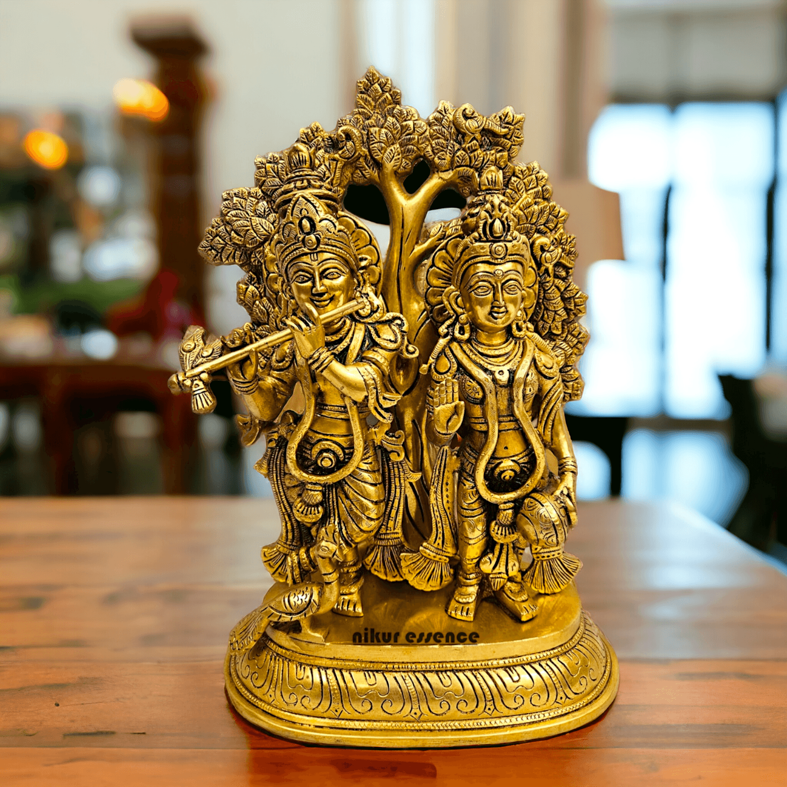 Buy Brass Hindu Radha Krishna Statue| 14 Inch Height- nikuressence Nikuressence