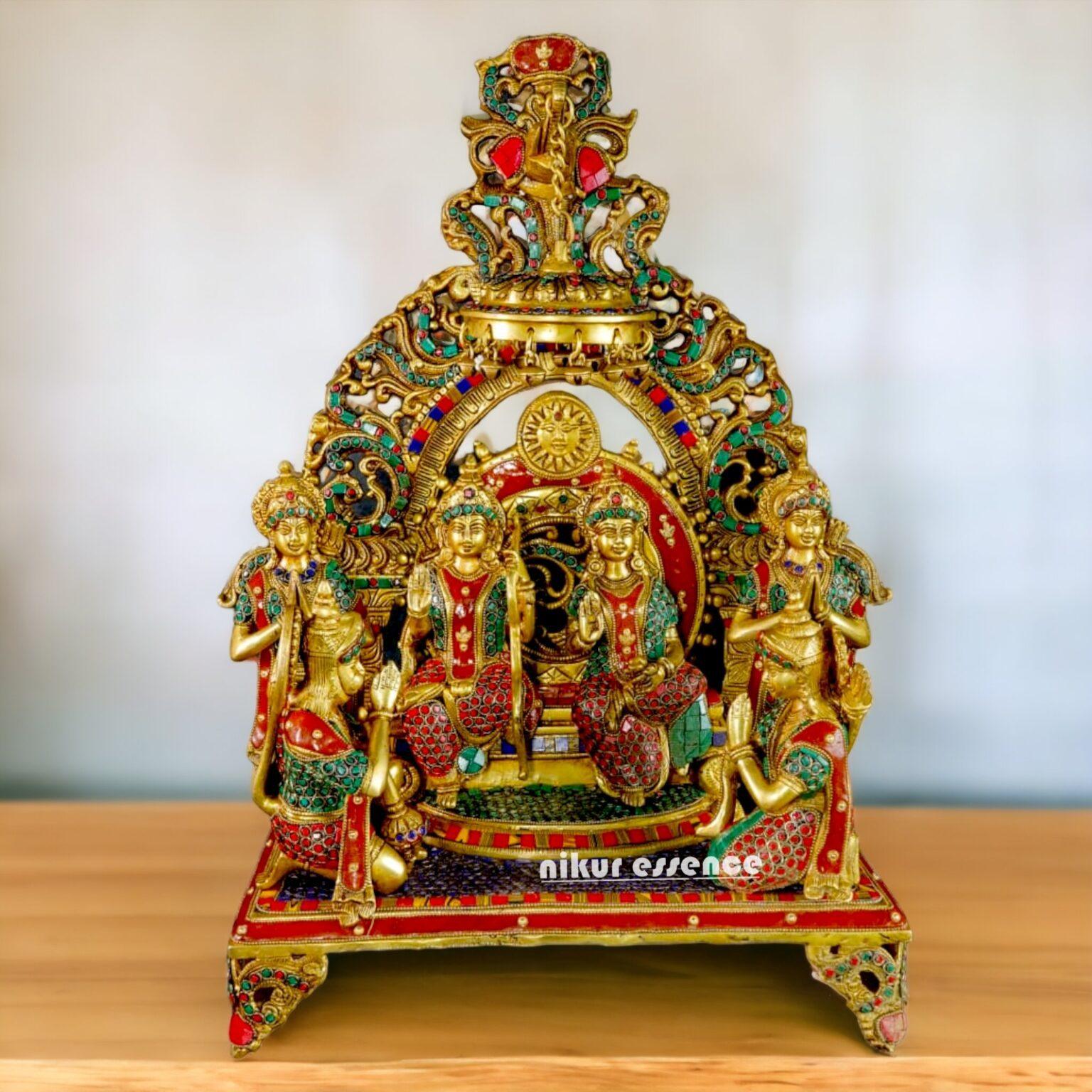 Large Ram Darbar Brass Statue | A Symphony of Stone and Metal Nikuressence